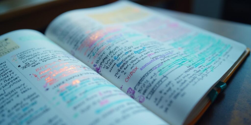 fragmento de libro con anotaciones en el texto